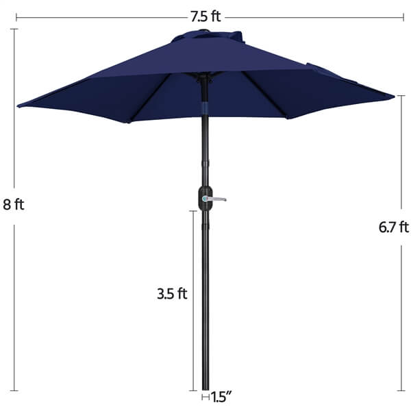 Yaheetech Patio Umbrella, 7.5FT Outdoor Table Market Umbrella