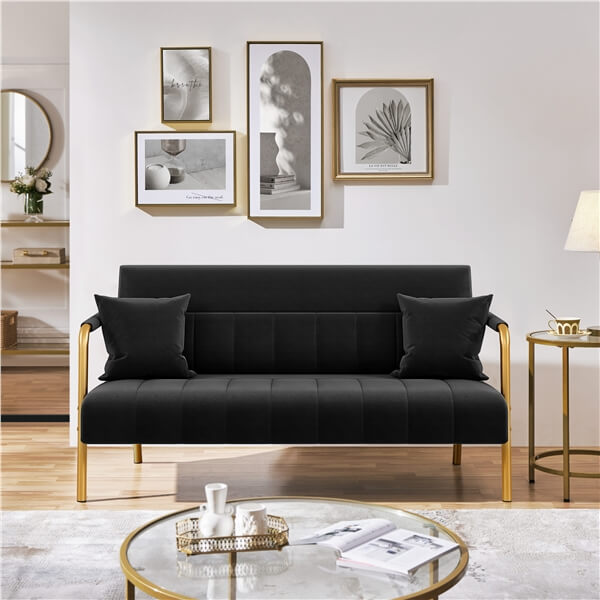 Yaheetech  30" W Modern Sofa Small Sofa Luxurious Velvet Fabric