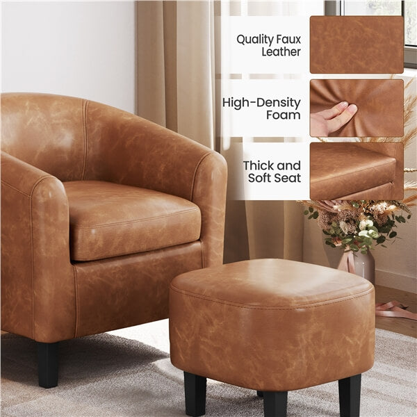Yaheetech Accent Chair with Ottoman Foot Rest