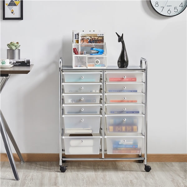 Yaheetech 12 Drawers Rolling Storage Cart