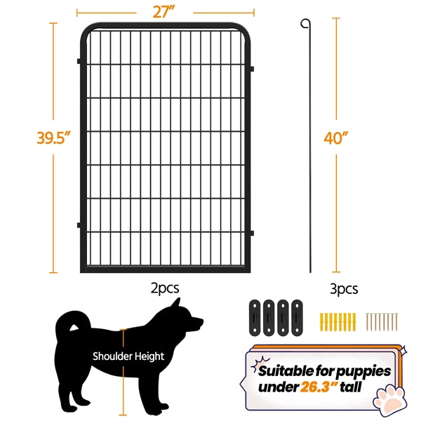Yaheetech 39.5″ Tall 2/6 Panels Dog Playpen