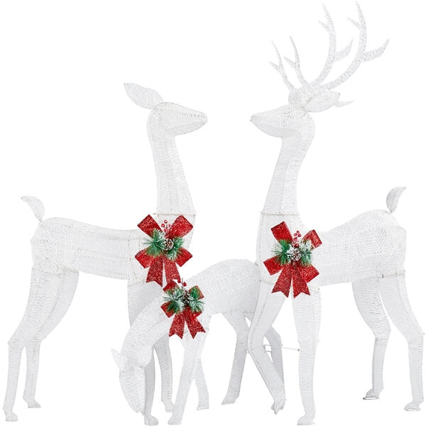 3 piece led deer family