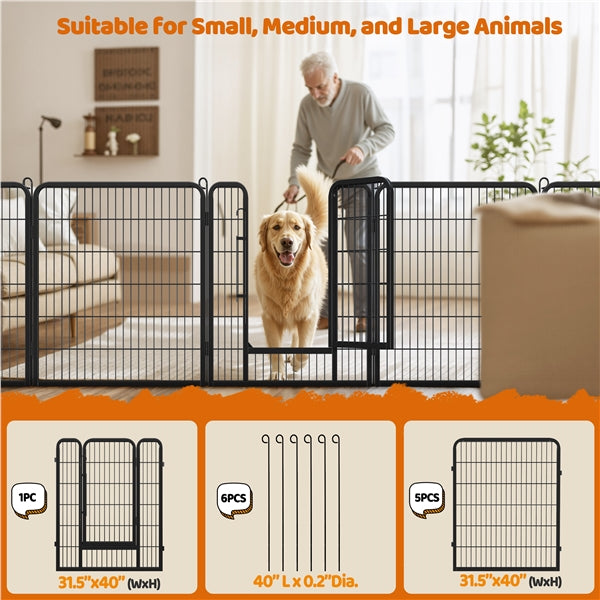 Yaheetech Wide Panel Dog Playpen, 6 Panels 24/40 inch