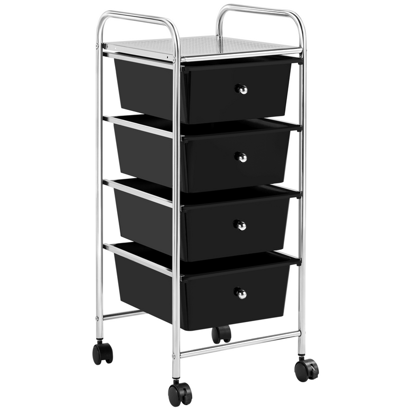Yaheetech 4 Drawers Cart Storage Lockable Wheels Bin Organizer