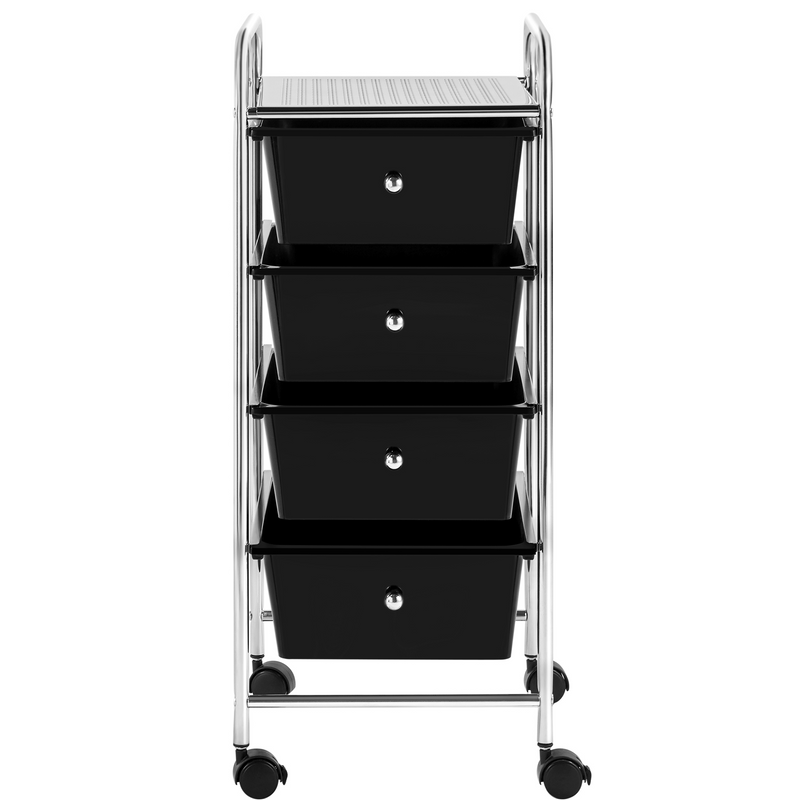 Yaheetech 4 Drawers Cart Storage Lockable Wheels Bin Organizer