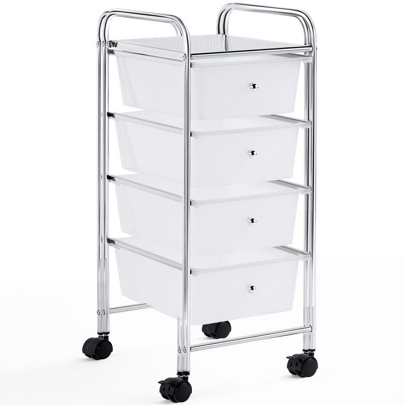 Yaheetech 4 Drawers Cart Storage Lockable Wheels Bin Organizer