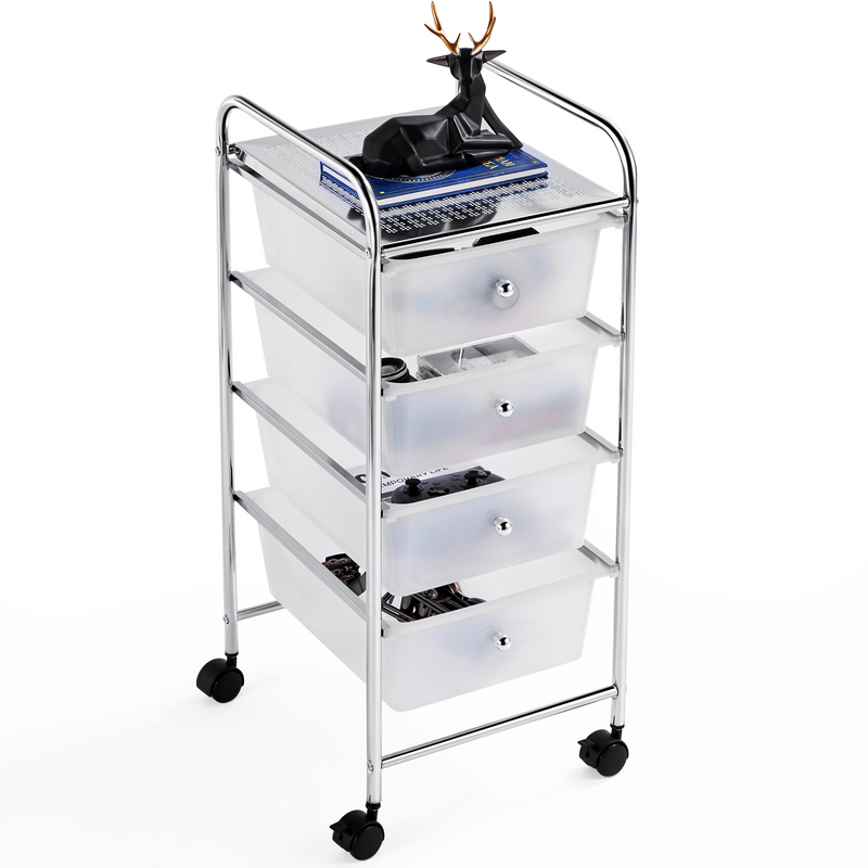 Yaheetech 4 Drawers Cart Storage Lockable Wheels Bin Organizer