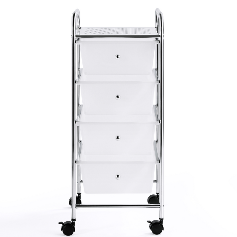 Yaheetech 4 Drawers Cart Storage Lockable Wheels Bin Organizer