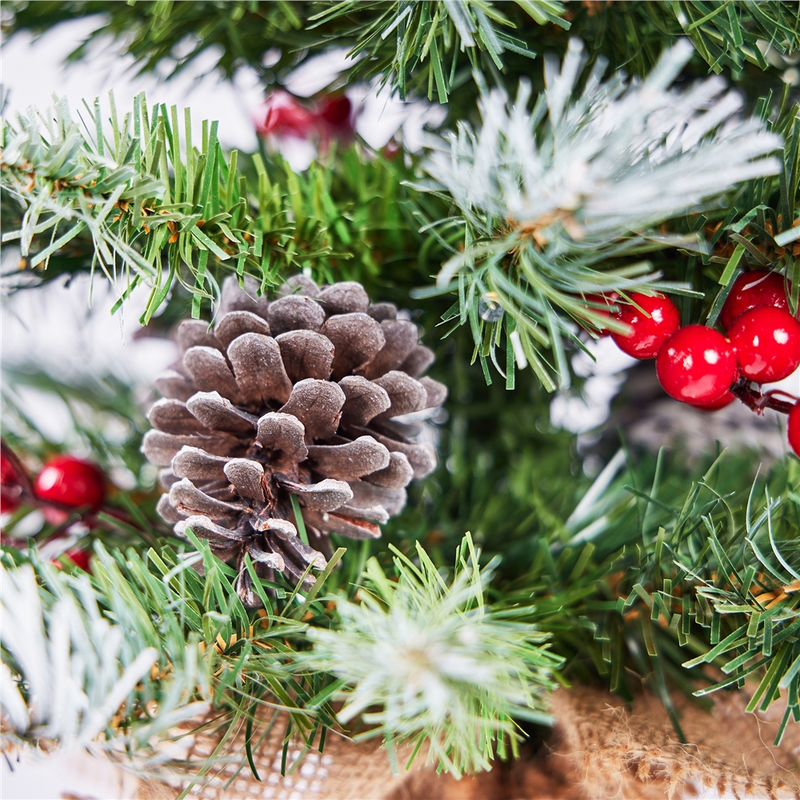 Yaheetech 2/3FT Pre-Lit Frosted Tabletop Christmas Trees