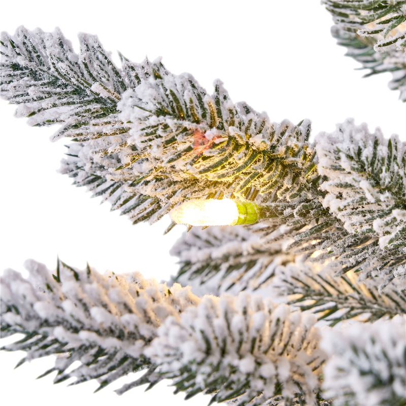 Yaheetech 2/3FT Pre-lit Flocked Tabletop Mini Artificial Christmas Tree