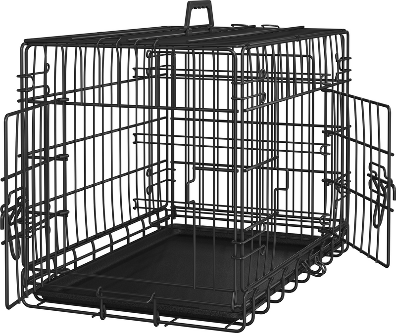 Yaheetech 24″ Double Door Foldable Metal Wire Dog Crate