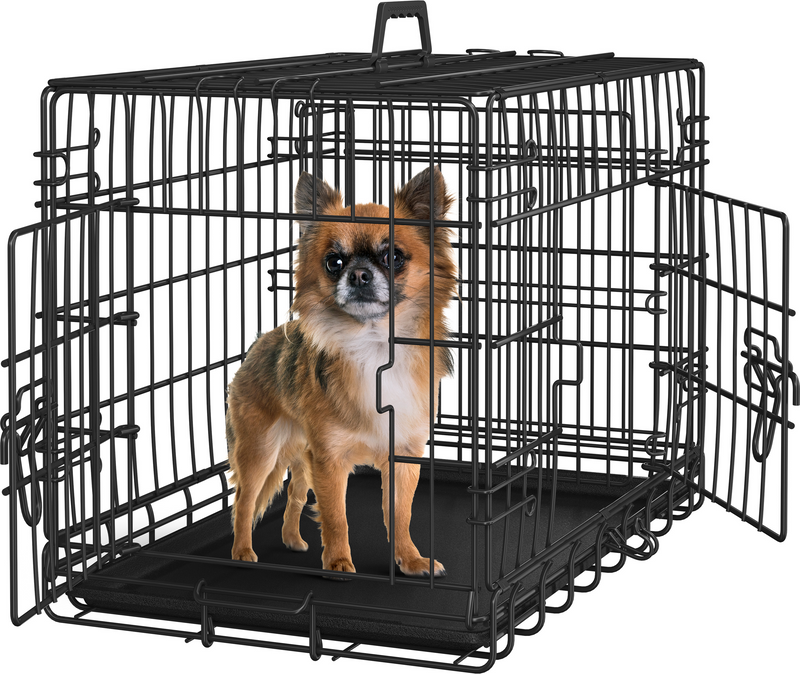 Yaheetech 24″ Double Door Foldable Metal Wire Dog Crate