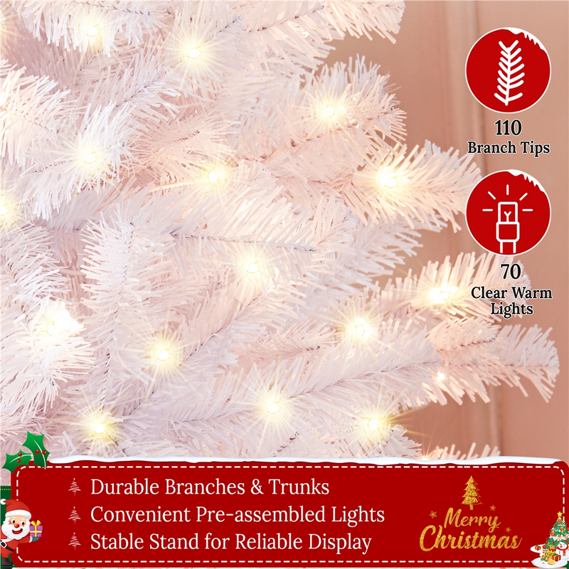 Yaheetech 4FT Pre-lit Artificial Christmas Tree