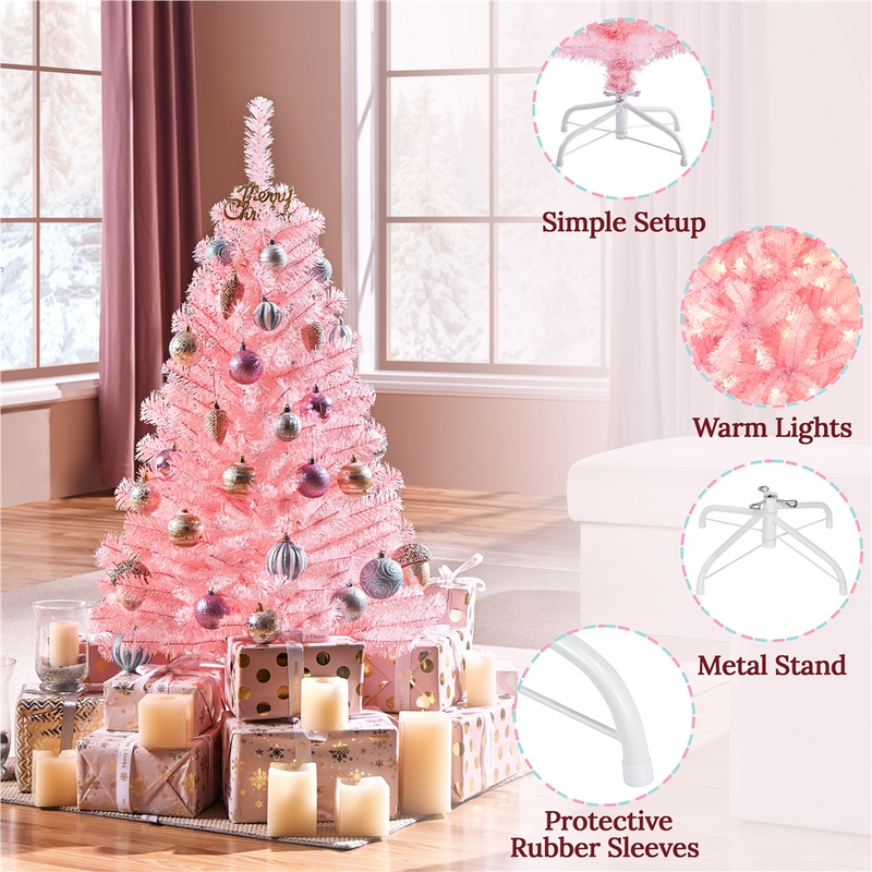 Yaheetech 4FT Pre-lit Artificial Christmas Tree