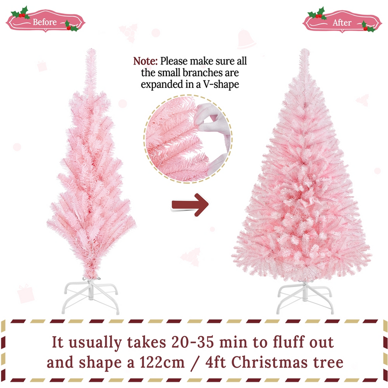 Yaheetech 4FT Pre-lit Artificial Christmas Tree