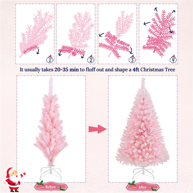 Yaheetech 4FT Pre-lit Artificial Christmas Tree