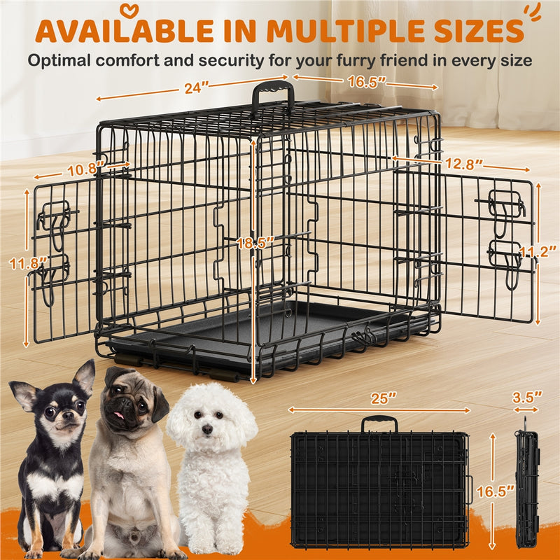 PAWSCOO Foldable Metal Wire Dog Crate