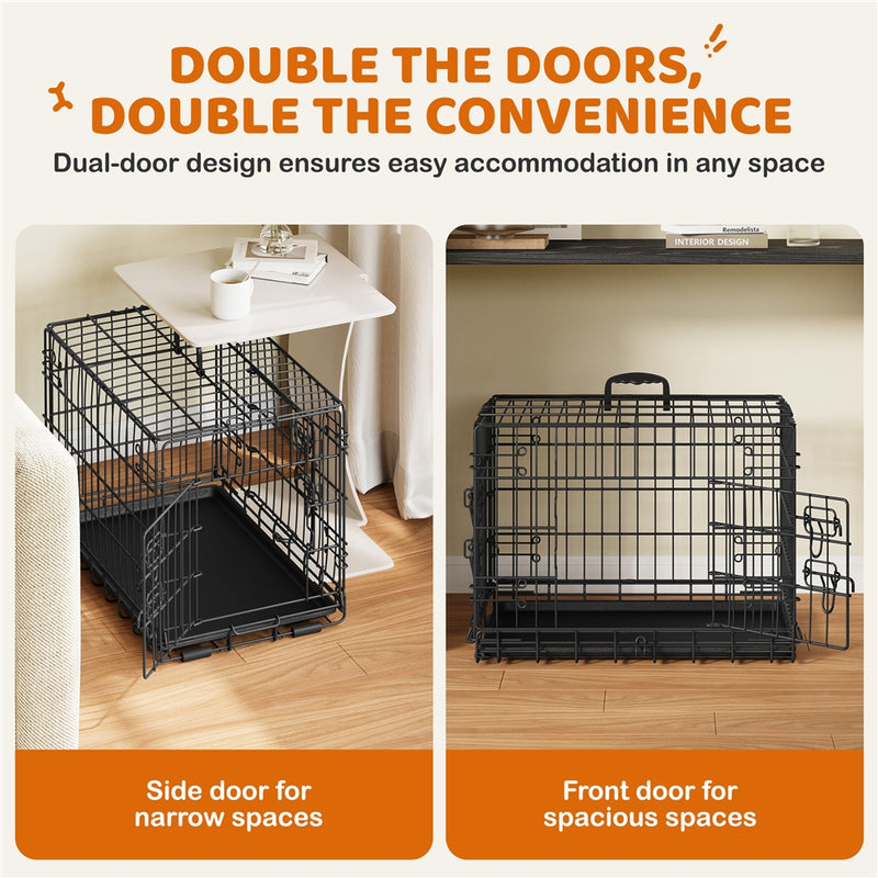 PAWSCOO Foldable Metal Wire Dog Crate