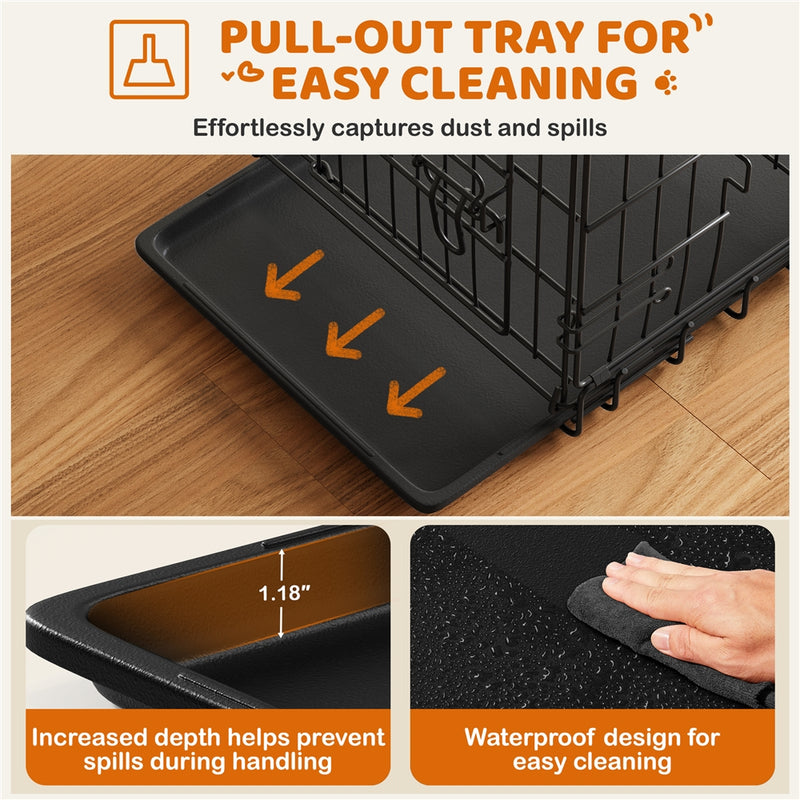 PAWSCOO Foldable Metal Wire Dog Crate