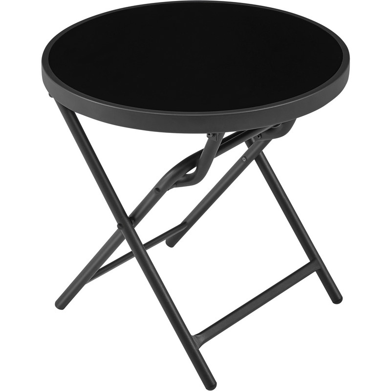 Yaheetech Silk Glass Outdoor Folding Side Table