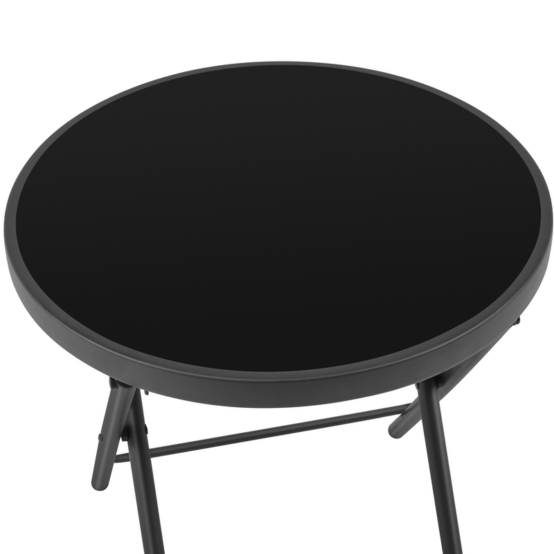 Yaheetech Silk Glass Outdoor Folding Side Table