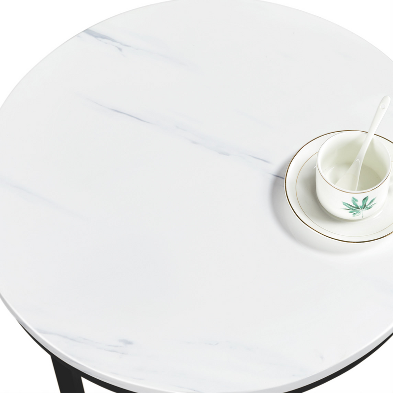 Yaheetech X-Based Faux Marble Round Side Table