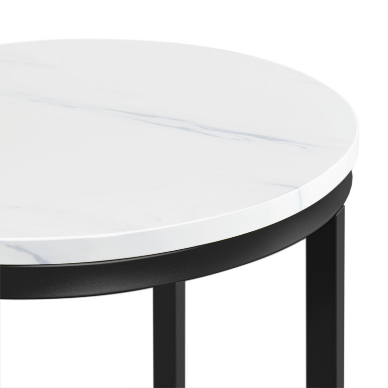 Yaheetech X-Based Faux Marble Round Side Table