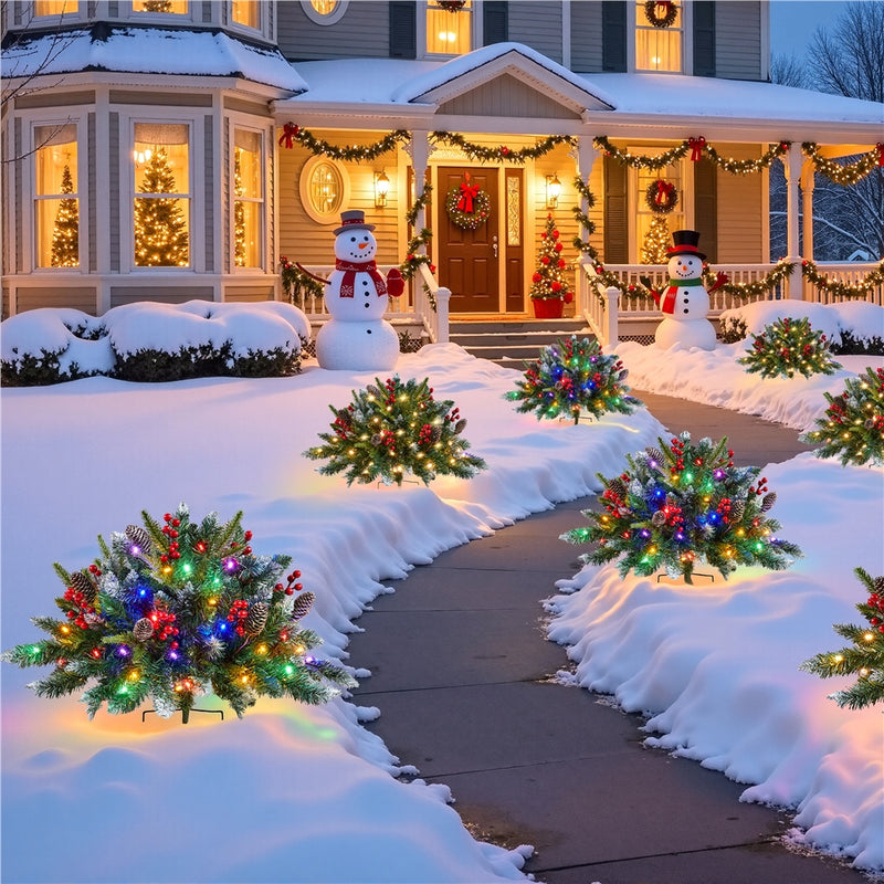 Yaheetech 2PCS Pre-Lit Frosted Pathway Christmas Trees