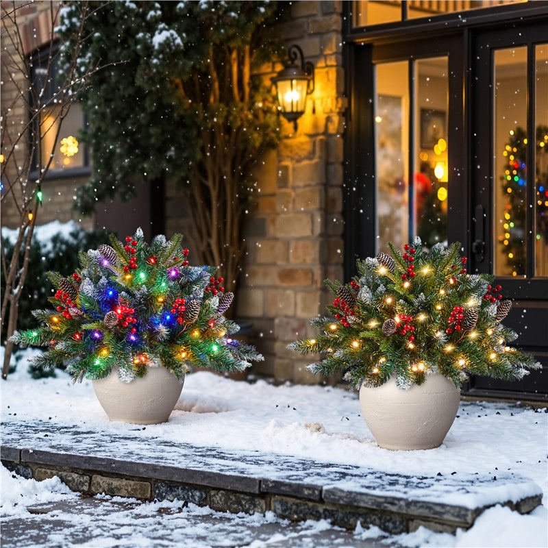 Yaheetech 2PCS Pre-Lit Frosted Pathway Christmas Trees