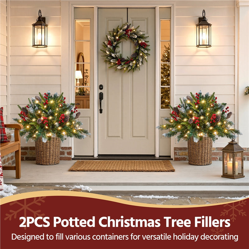 Yaheetech 2PCS Pre-Lit Frosted Pathway Christmas Trees