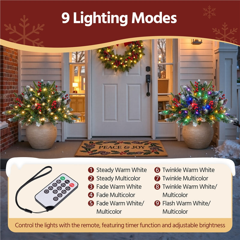 Yaheetech 2PCS Pre-Lit Frosted Pathway Christmas Trees