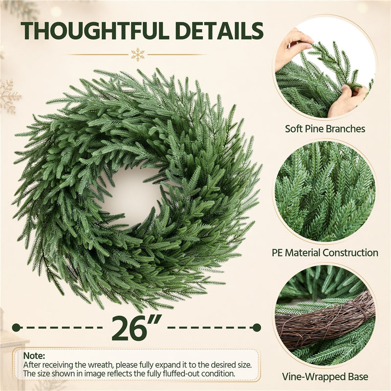 Yaheetech 26 Inch Norfolk Pine Christmas Wreath