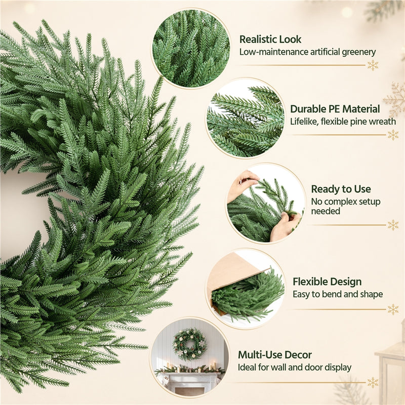 Yaheetech 26 Inch Norfolk Pine Christmas Wreath