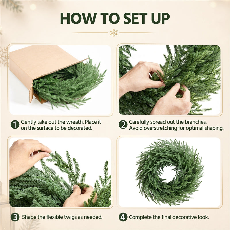 Yaheetech 26 Inch Norfolk Pine Christmas Wreath