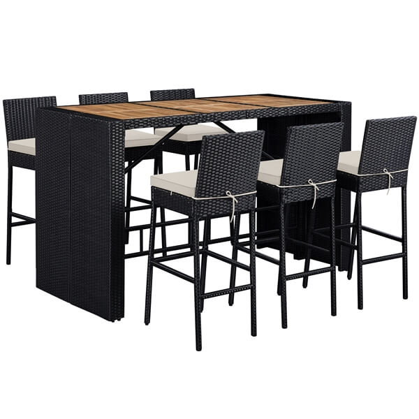 Yaheetech 7-Piece Outdoor Bar Set Table and Chairs