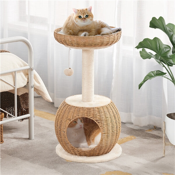 29.5″ Tall Rattan Cat House