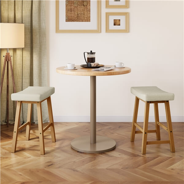 Set of 2 Farmhouse Counter Height Bar Stools