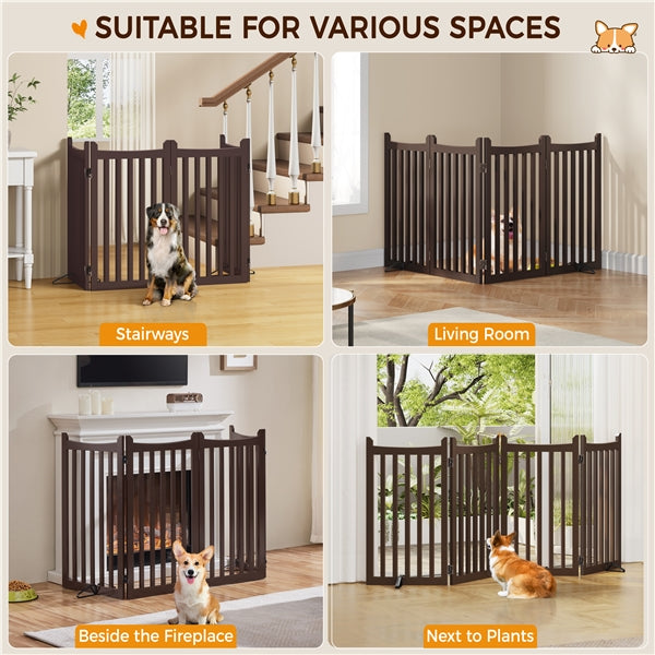 Yaheetech 36" H Extra Tall Freestanding Pet Gate 4-Panel