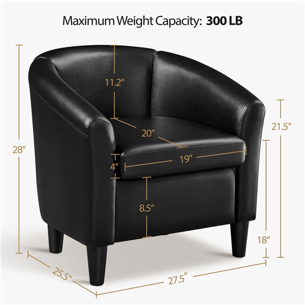 Yaheetech Upholstered Barrel Chair