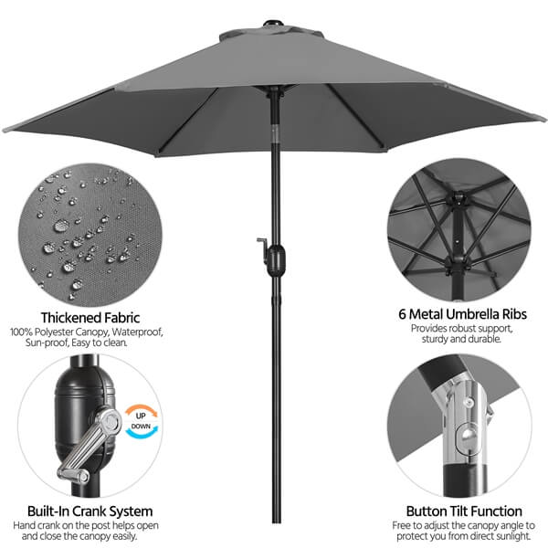 Yaheetech Patio Umbrella with Base Included