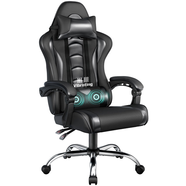 Yaheetech Computer Office Chair with Headrest and Massage Lumbar Support