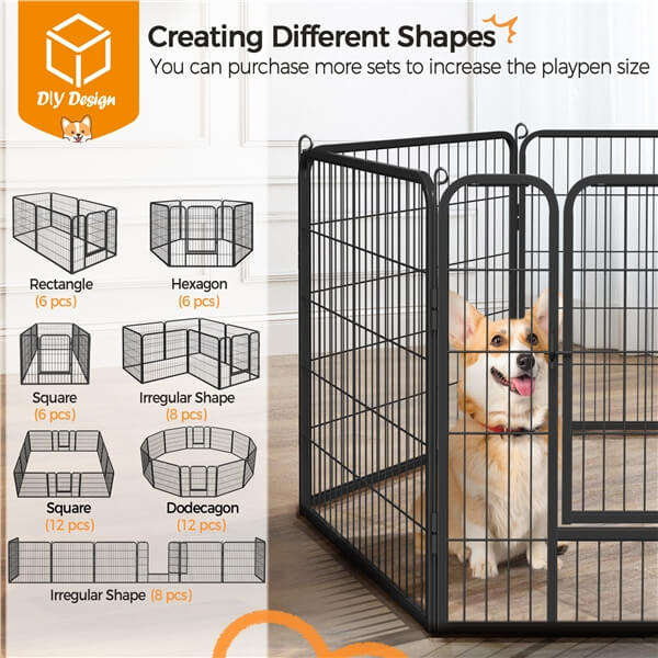 Yaheetech Wide Panel Dog Playpen, 6 Panels 32 inch