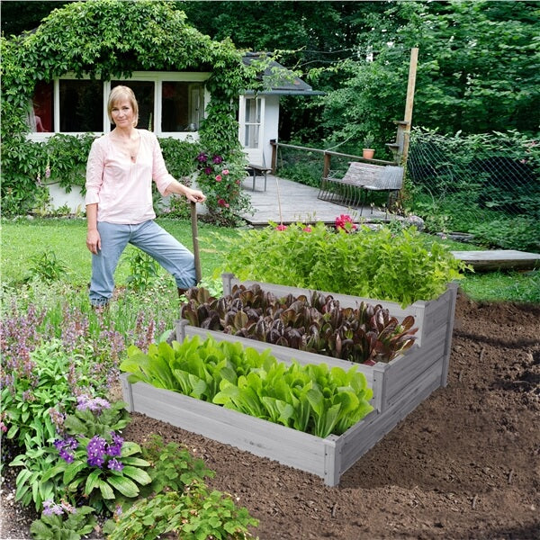 Yaheetech 3 Tier Raised Garden Bed Fir Wood