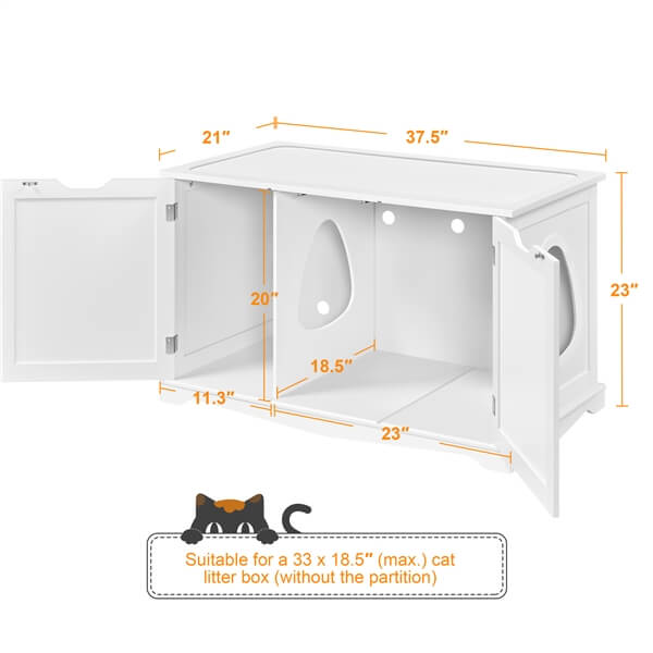Yaheetech Cat Litter Box Enclosure, Litter Cabinet Furniture Hidden