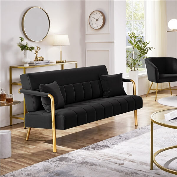 Yaheetech  30" W Modern Sofa Small Sofa Luxurious Velvet Fabric