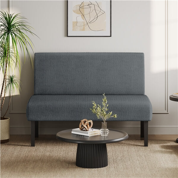 Yaheetech Corduroy Loveseat Small Couch