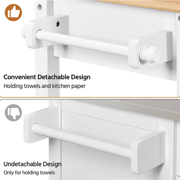 Yaheetech Kitchen Island Cart on Wheels with Bamboo Tabletop