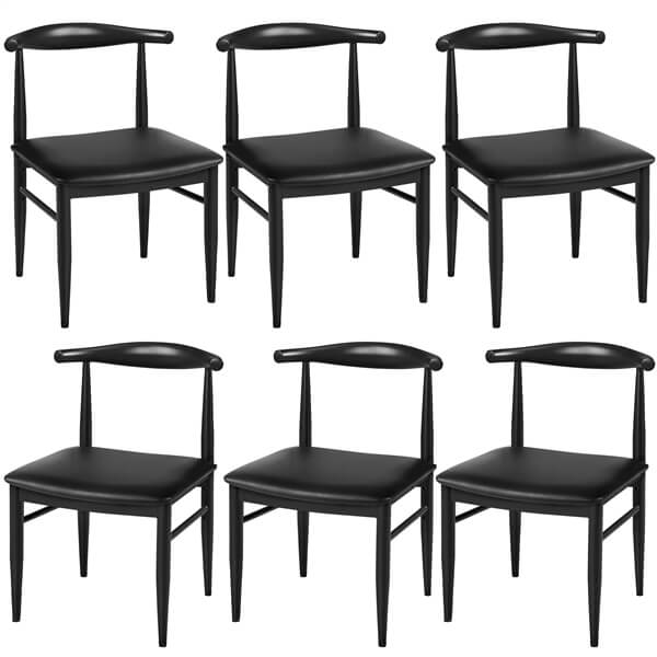 Set of 2 PU Leather Dining Chairs Armless Kitchen Chairs