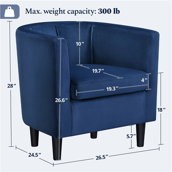 Yaheetech Barrel-Shaped Accent Chair