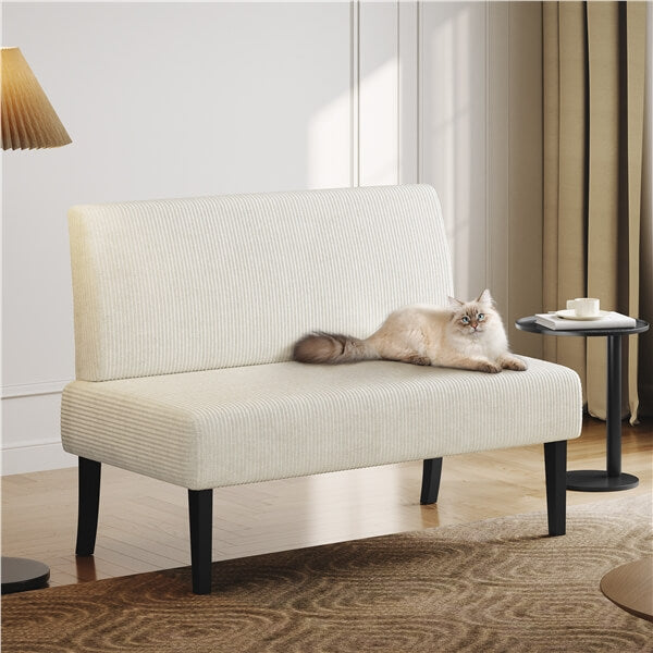 Yaheetech Corduroy Loveseat Small Couch
